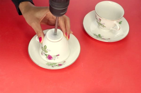 Upcycling von Teetassen * Kräutertasse Blumentopf