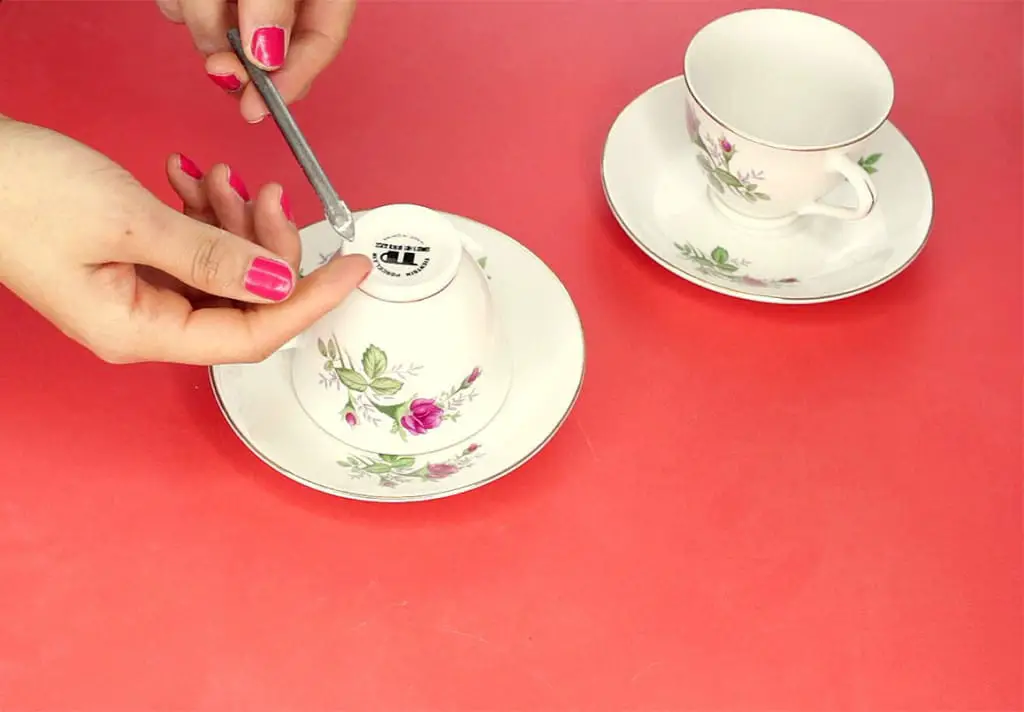 Blumentopf Tasse aus Teetassen - Porzellan bohren